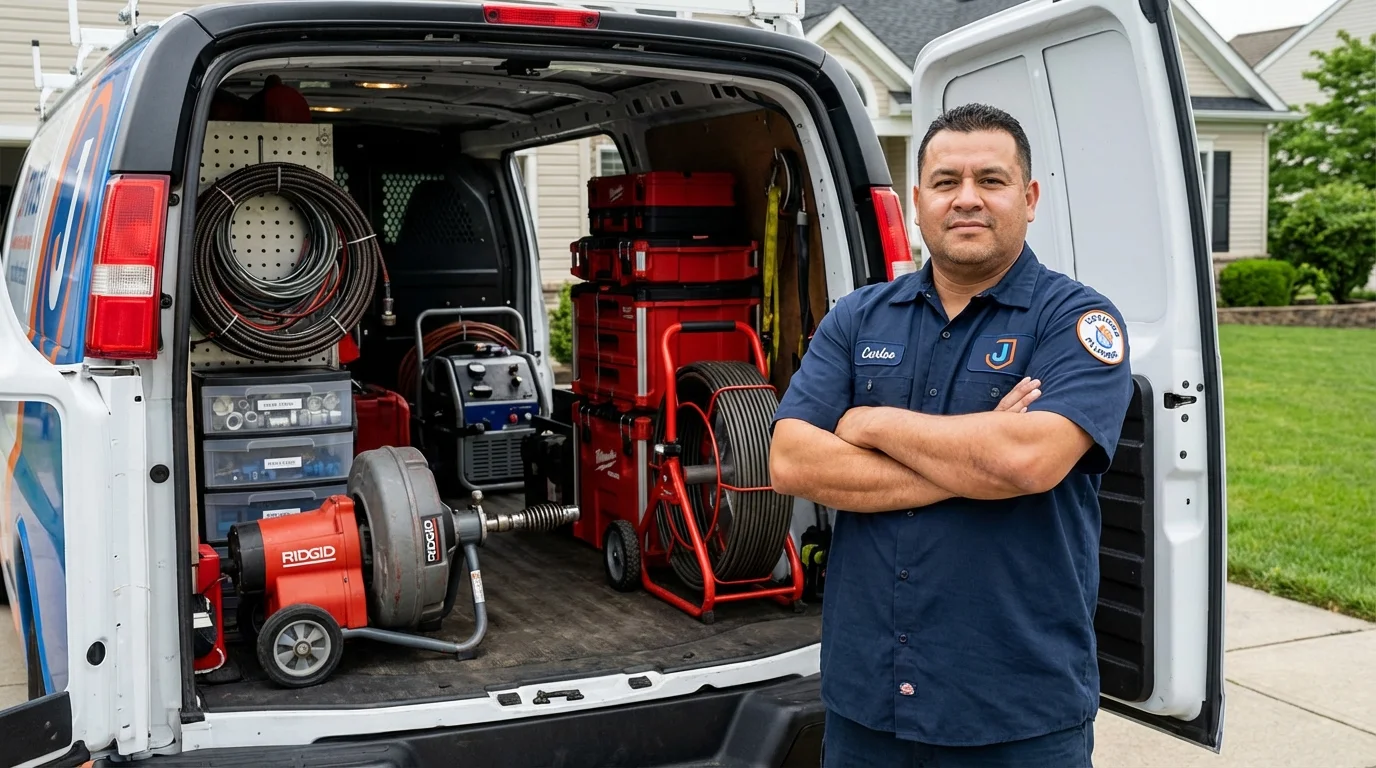 Professional drain cleaning equipment and Johns Plumbing LLC plumber in Saint Helen
