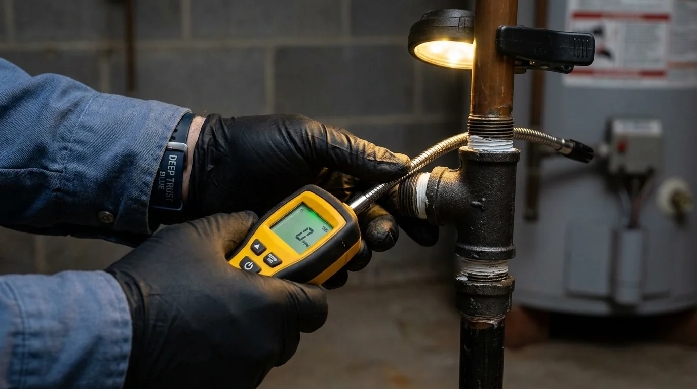 Gas leak detection with electronic sniffer by Johns Plumbing LLC in Saint Helen