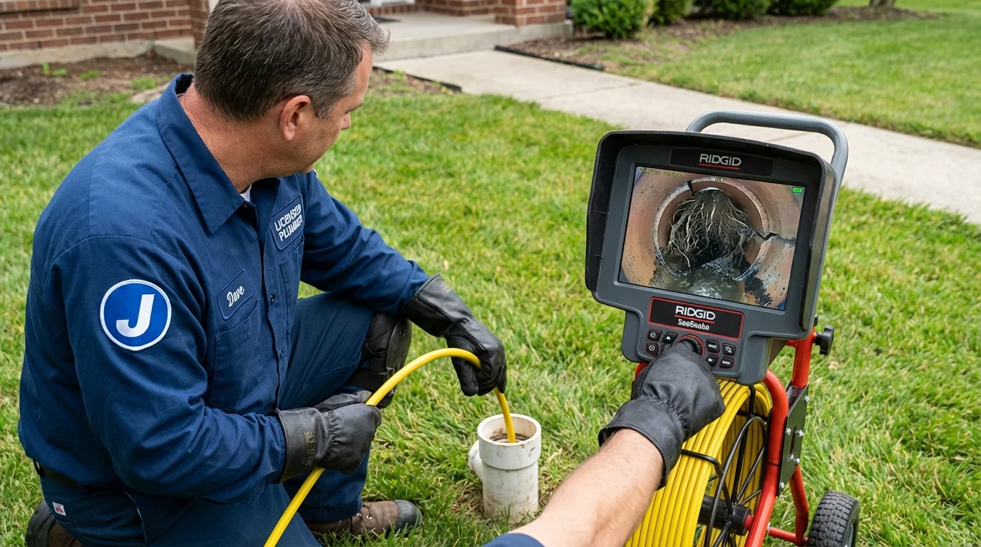 Sewer camera inspection being performed by Johns Plumbing LLC in Saint Helen